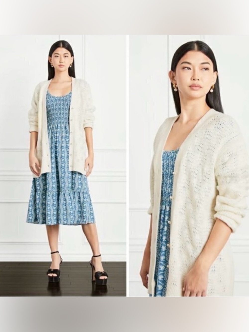 Hill House The Grandpa Cardigan - Cream Merino Wool